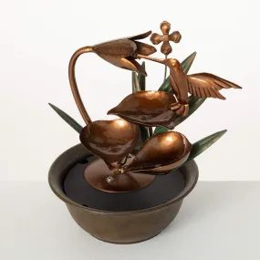 10.5"H Sullivans Copper Hummingbird Fountain, Multicolored 10.5"H Sullivans Copper Hummingbird Fountain, Multicolored