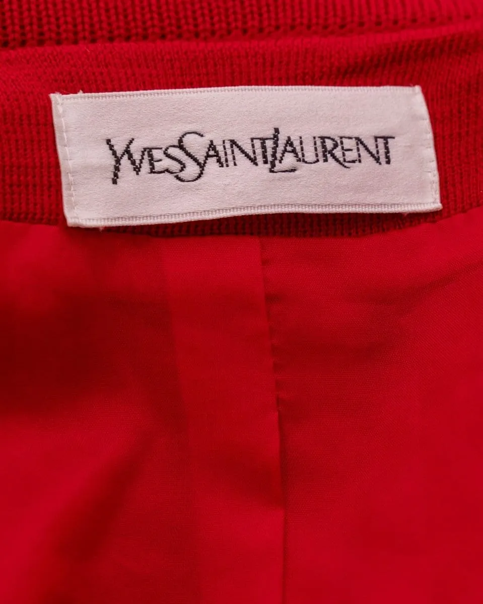 13. Lp x christos Vintage Yves Saint Laurent Red Knit Long Jacket  - ASL2319