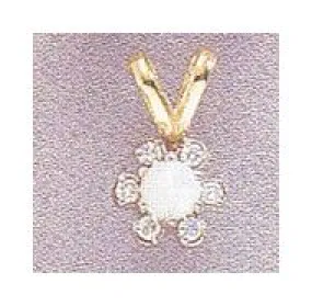 14k Opal and Diamond Flower Pendant 14k Opal and Diamond Flower Pendant