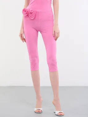 3D Rose Cropped Leggings (176523-PINK) 3D Rose Cropped Leggings (176523-PINK)