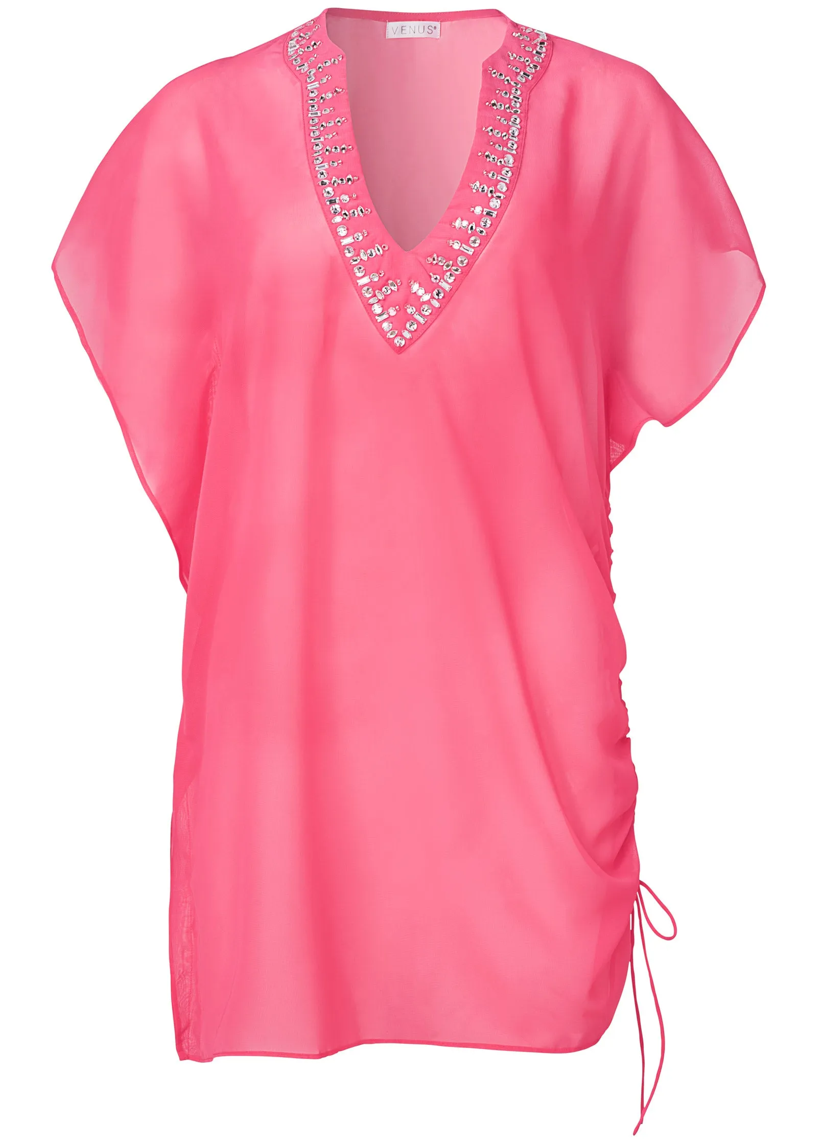 Adjustable Jeweled Tunic - Sunset Pink
