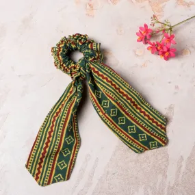 Ajrakh Print Cotton Elastic Hair Bands/Scarf Ponytail Holder/Scrunchie Ties Ajrakh Print Cotton Elastic Hair Bands/Scarf Ponytail Holder/Scrunchie Ties