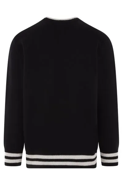 ALEXANDER MCQUEEN Men's Black and White Varsity Pullover for FW23