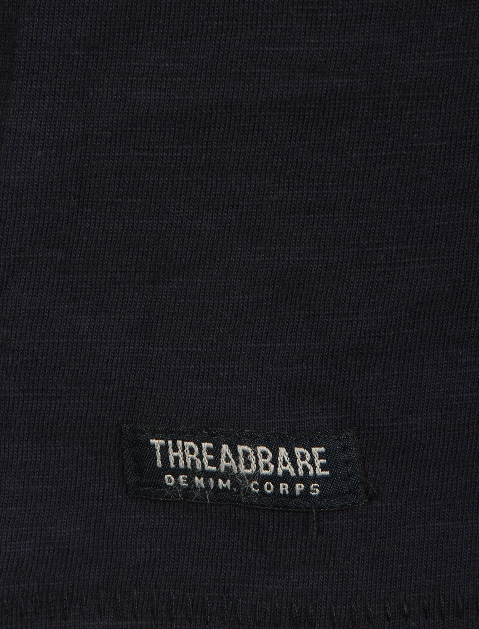 Alfie Raw Edge Textured T-Shirt with Turn-Up Cuffs in Navy