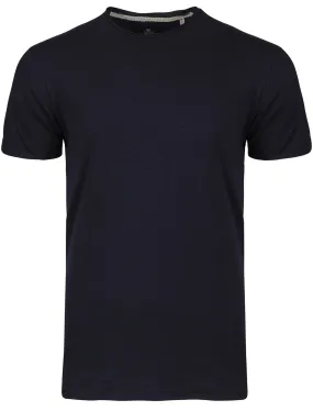 Alfie Raw Edge Textured T-Shirt with Turn-Up Cuffs in Navy Alfie Raw Edge Textured T-Shirt with Turn-Up Cuffs in Navy