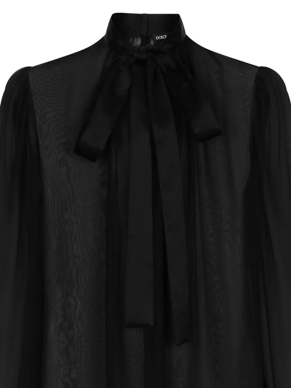 ALHBLACK SILK CREPE TEXTURE HALTERNECK SHIRT