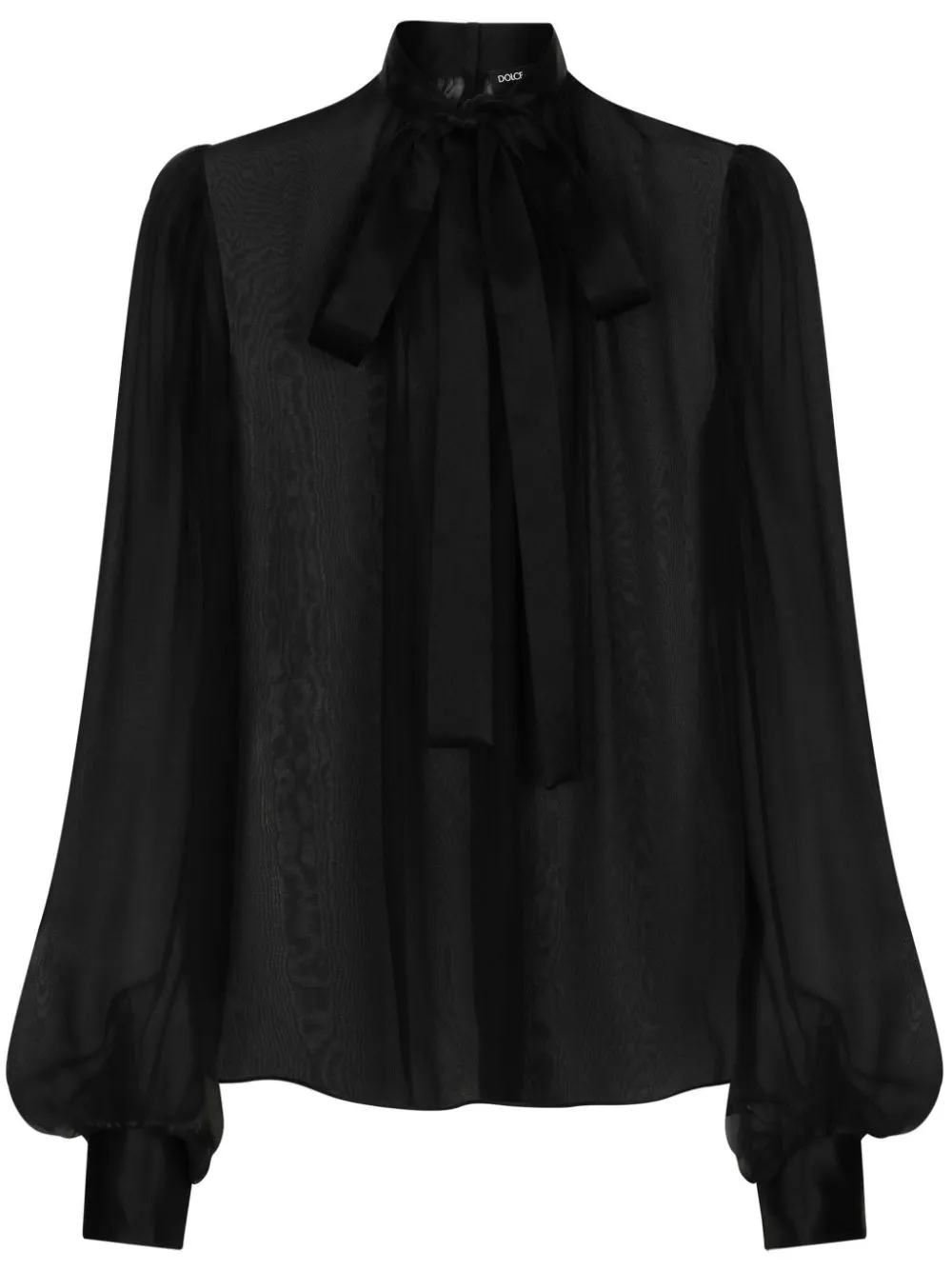 ALHBLACK SILK CREPE TEXTURE HALTERNECK SHIRT