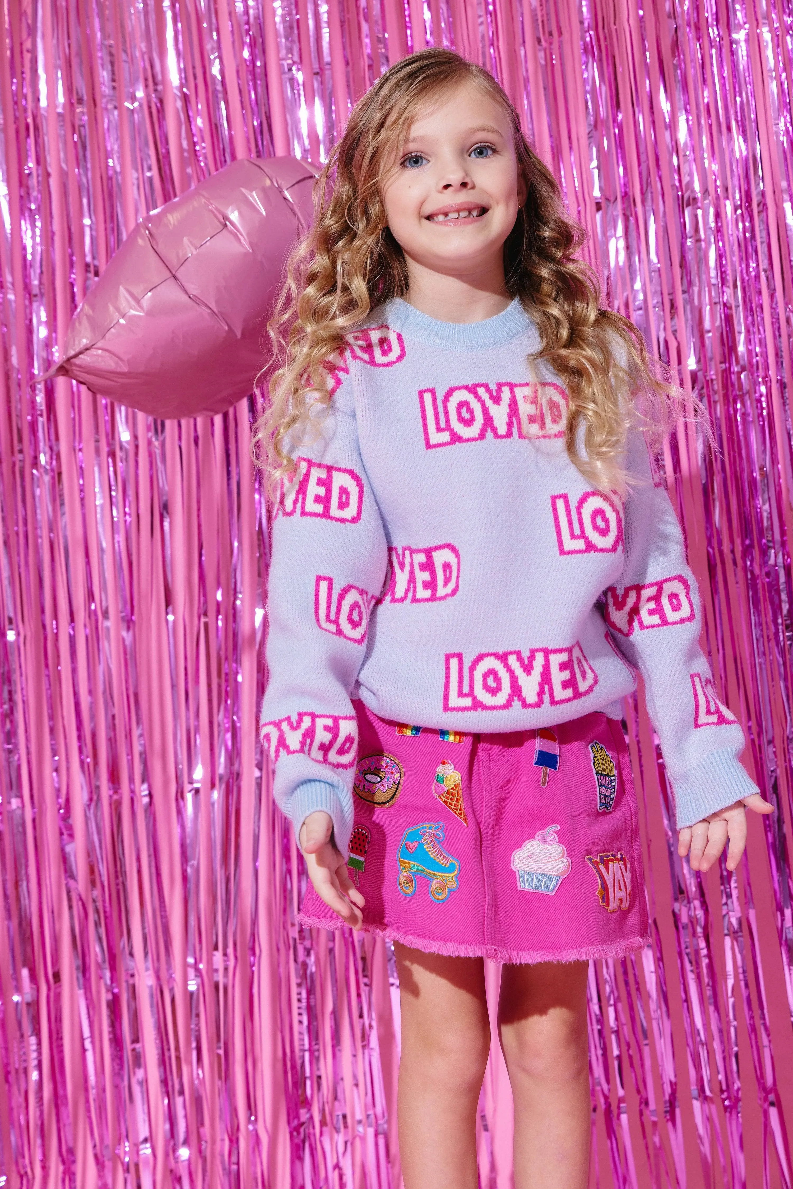 All About Patch Hot Pink Denim Skirt