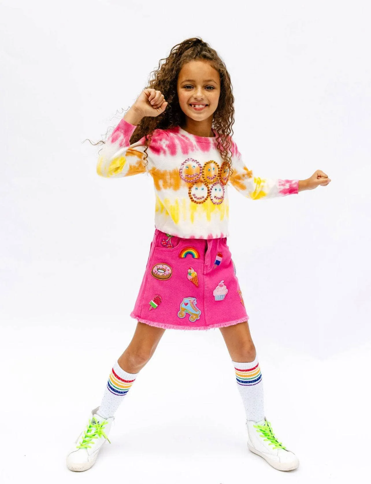 All About Patch Hot Pink Denim Skirt