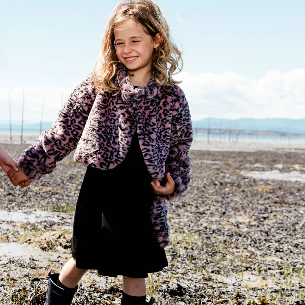 Animal Print Fake Fur Jacket - Big Girl|-|Manteau en fausse fourrure avec imprimé animal - Grande Fille