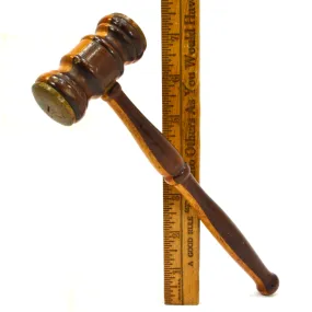 Antique 2-TONE TURNED HARDWOOD GAVEL Mahogany & Oak? BRASS FACE-PLATES Gorgeous! Antique 2-TONE TURNED HARDWOOD GAVEL Mahogany & Oak? BRASS FACE-PLATES Gorgeous!