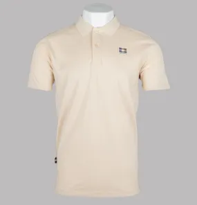 Aquascutum Check Patch Polo Shirt Beige Aquascutum Check Patch Polo Shirt Beige