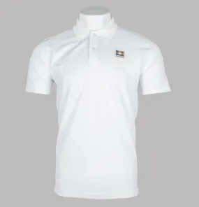 Aquascutum Check Patch Polo Shirt White Aquascutum Check Patch Polo Shirt White