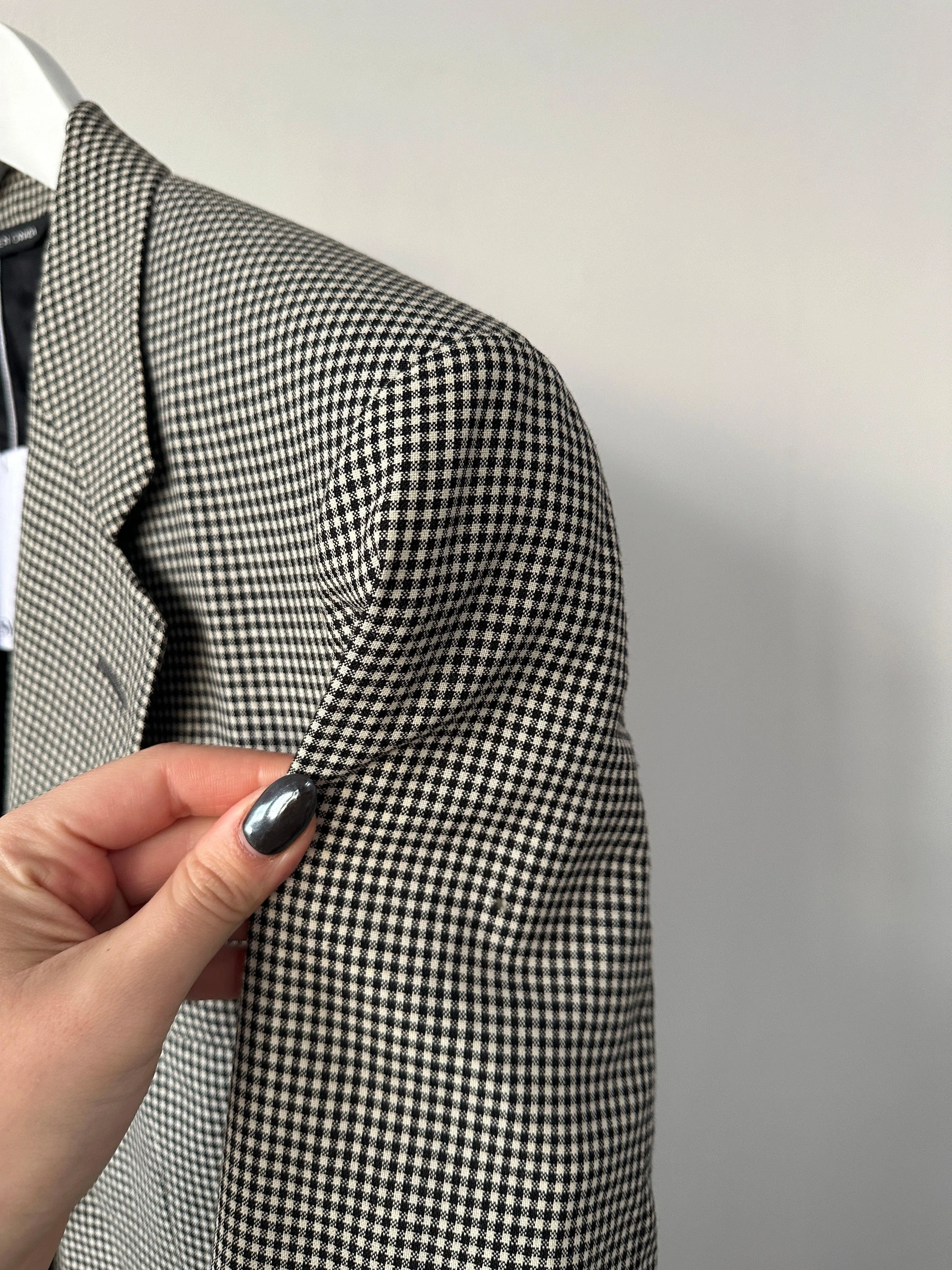 Aquascutum Pure Wool Gingham Single Breasted Blazer - L