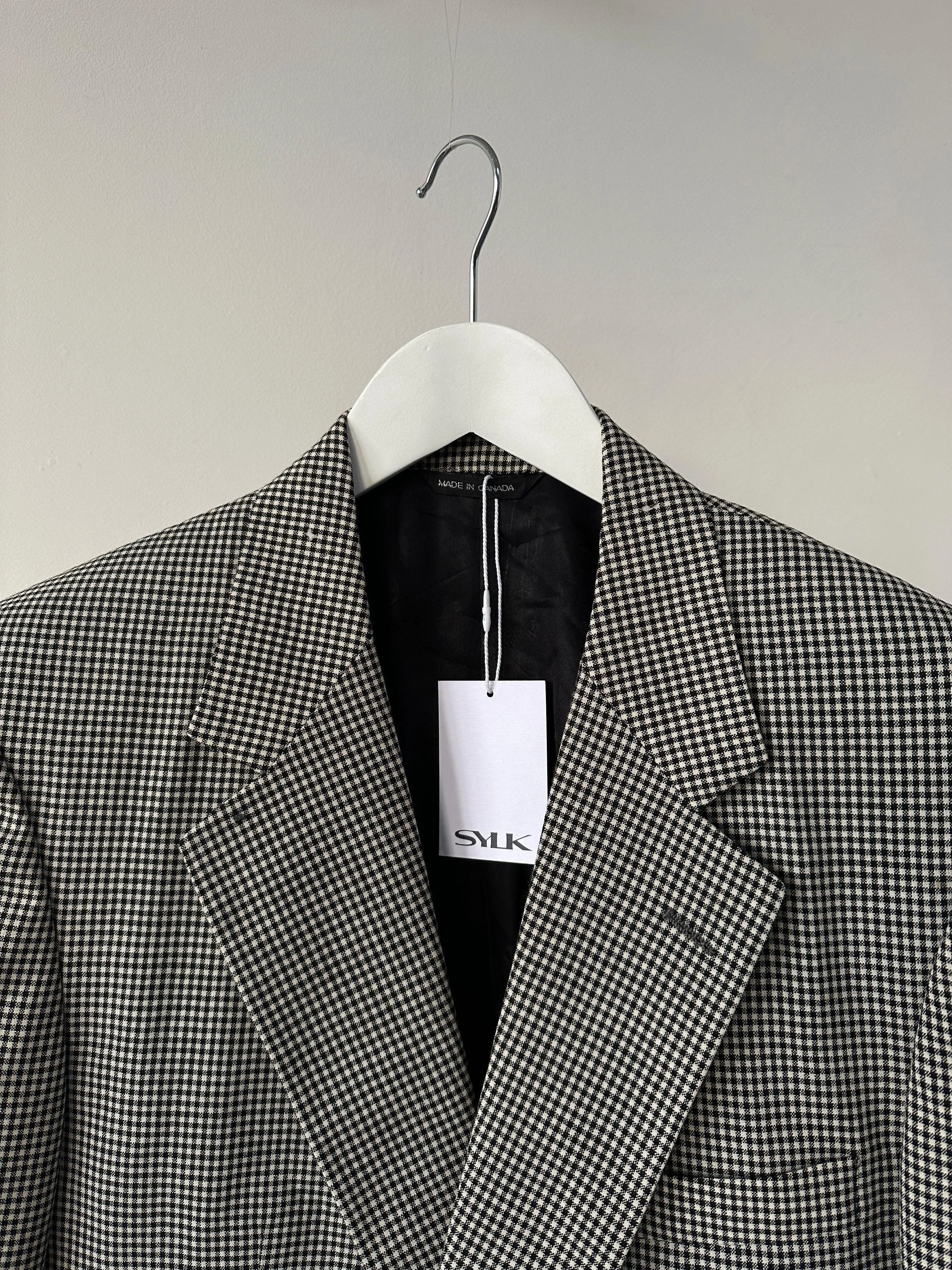 Aquascutum Pure Wool Gingham Single Breasted Blazer - L