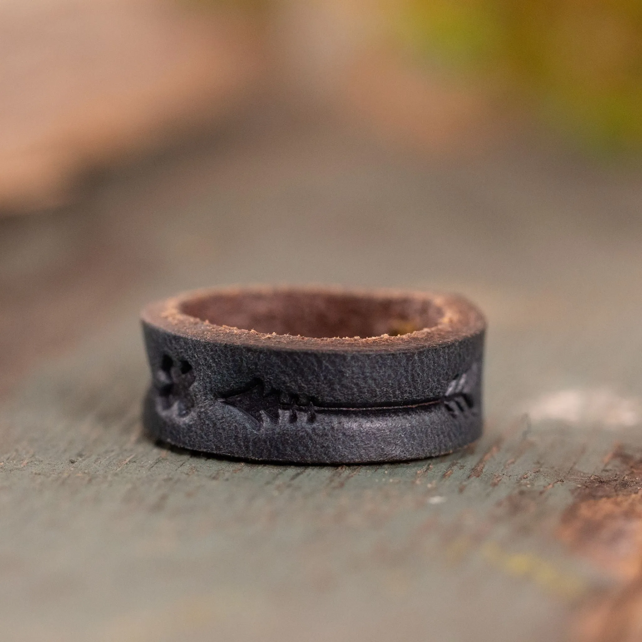 Arrows Leather Ring | Stone Blue