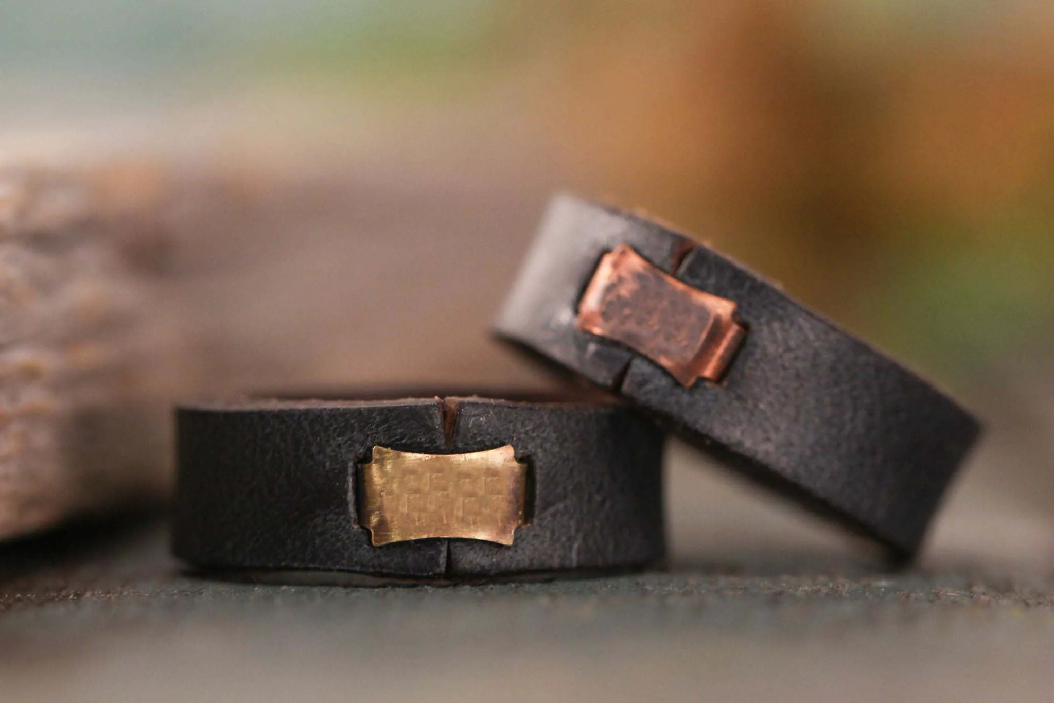 Arrows Leather Ring | Stone Blue