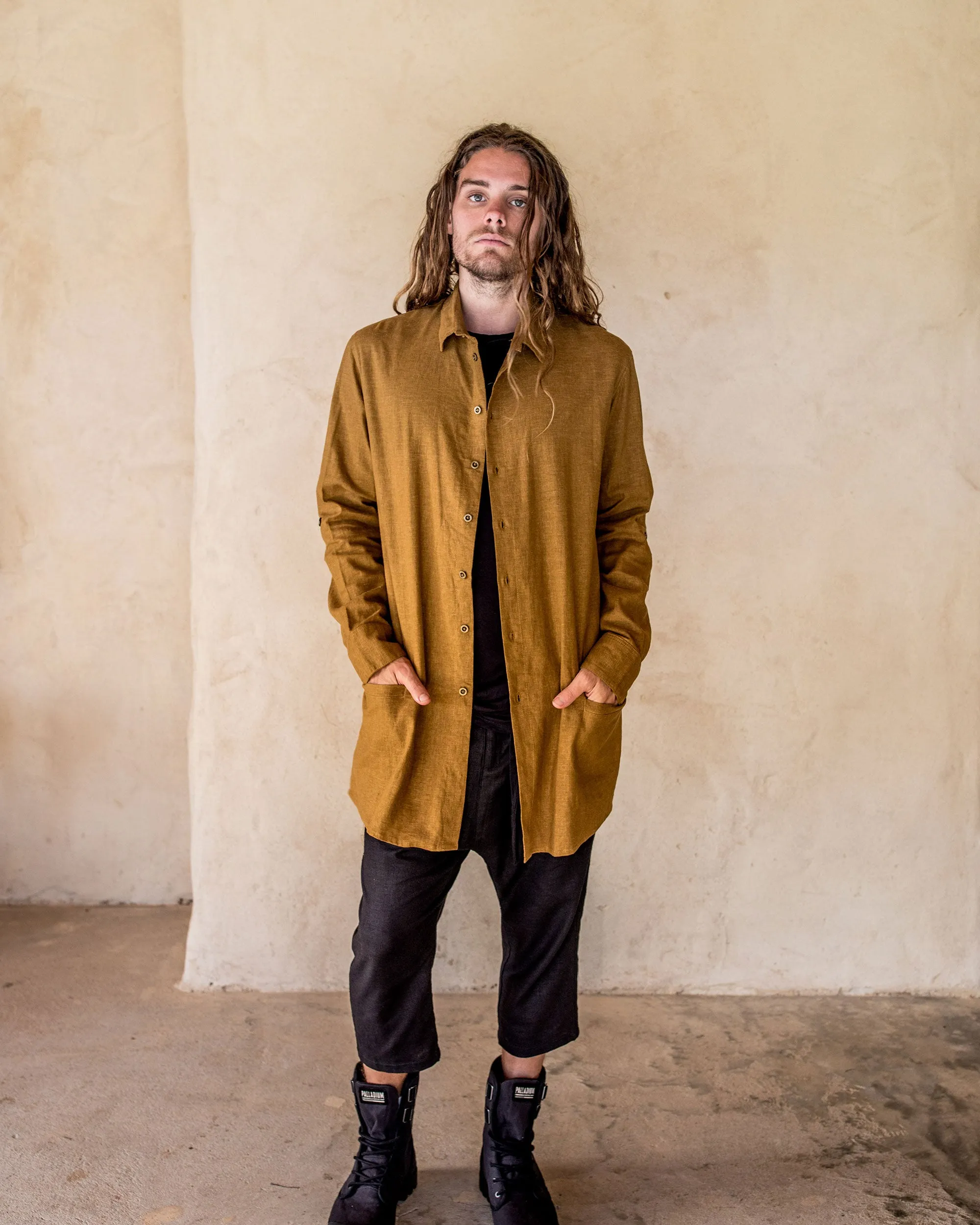 Axial Linen Shirt - Tumeric