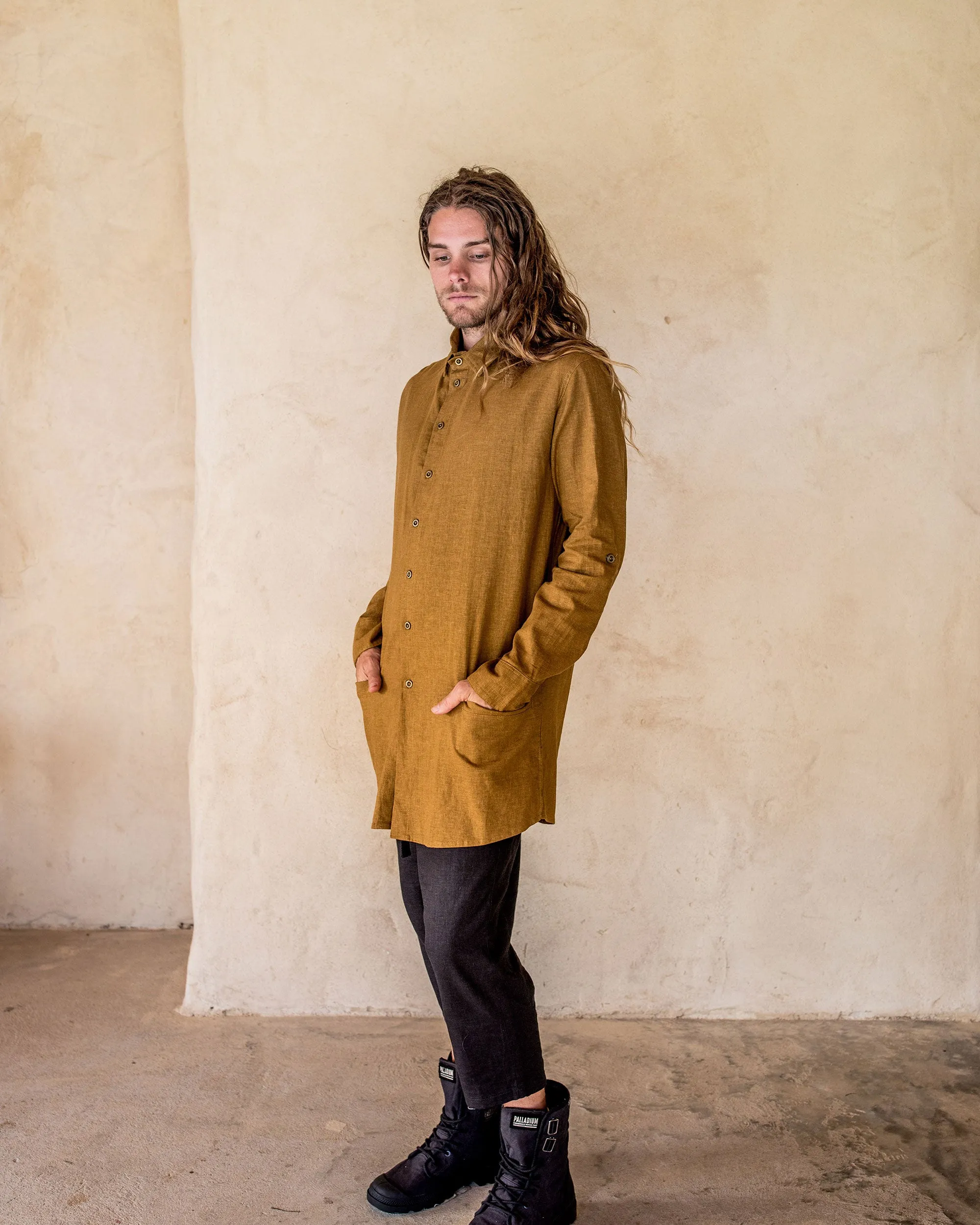 Axial Linen Shirt - Tumeric