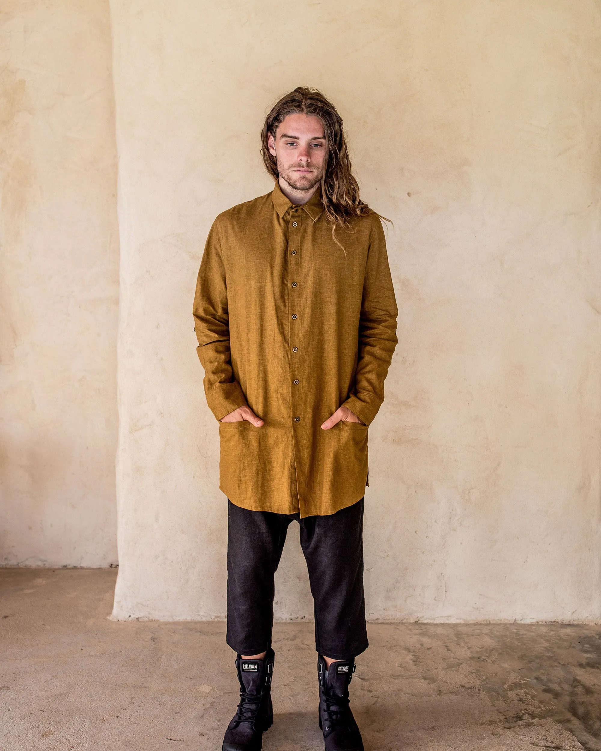 Axial Linen Shirt - Tumeric