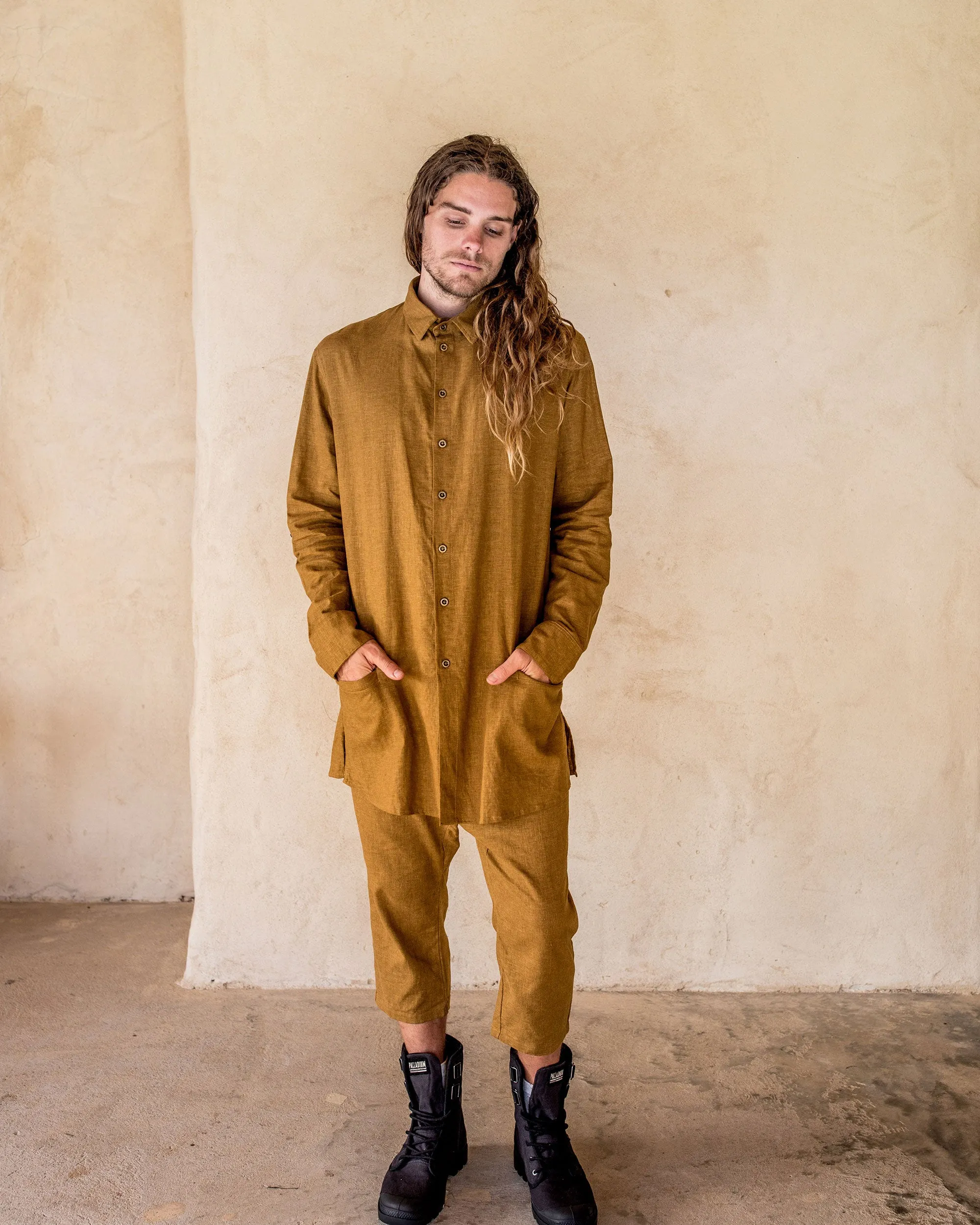 Axial Linen Shirt - Tumeric