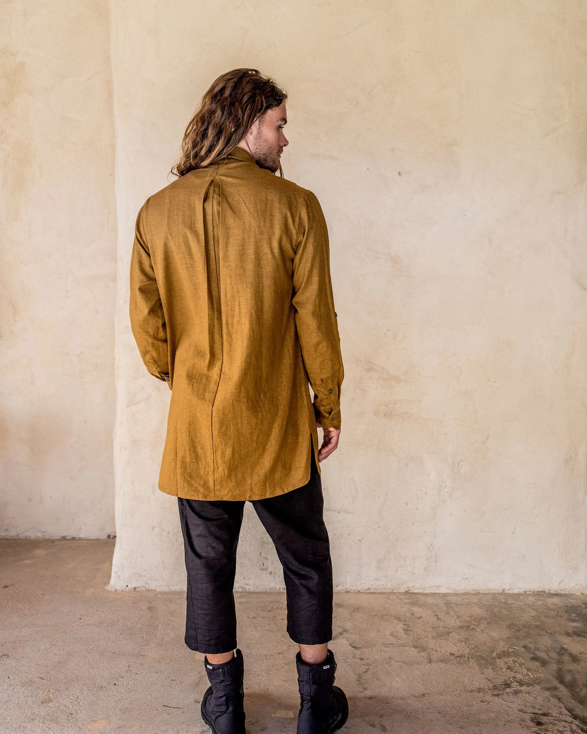 Axial Linen Shirt - Tumeric