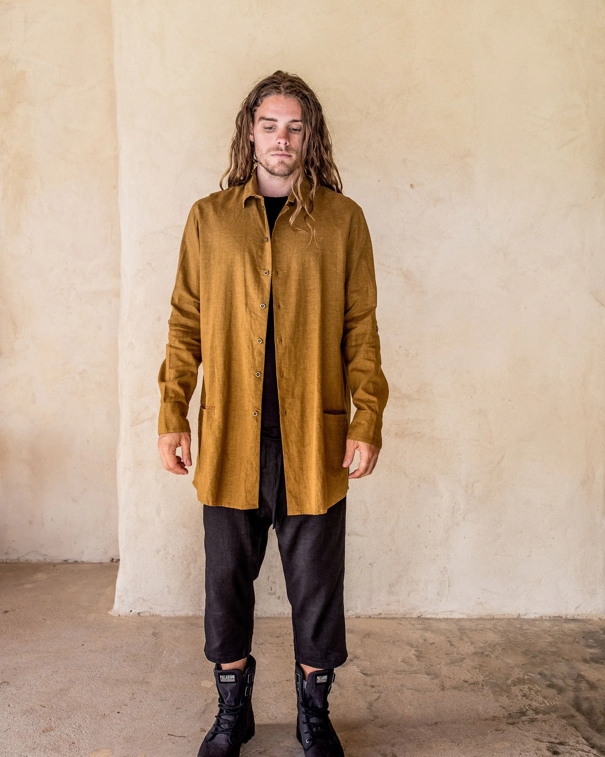 Axial Linen Shirt - Tumeric