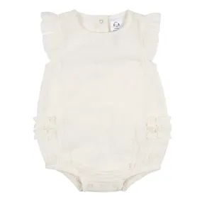 Baby Girls Ivory Gauze Bubble Romper Baby Girls Ivory Gauze Bubble Romper