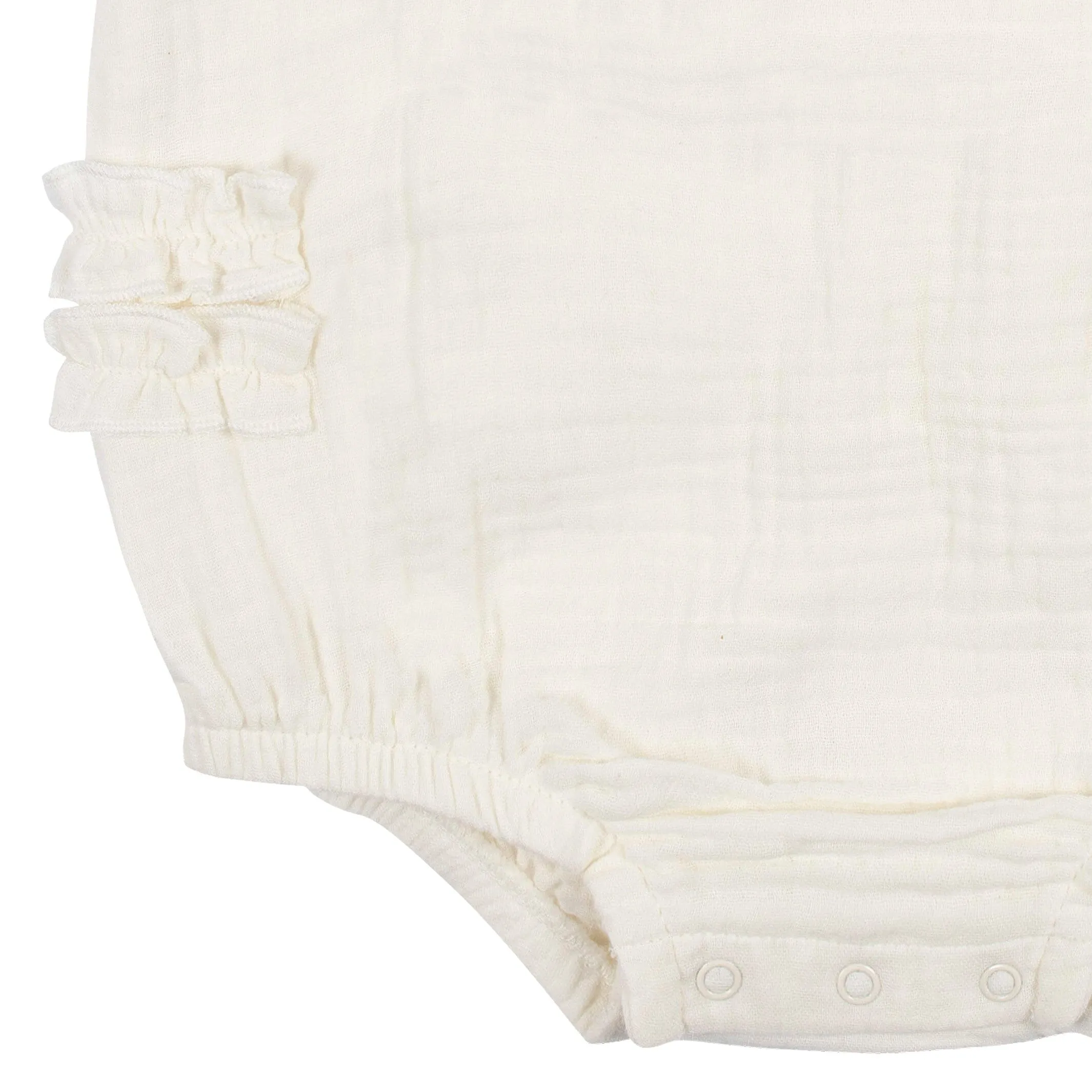 Baby Girls Ivory Gauze Bubble Romper