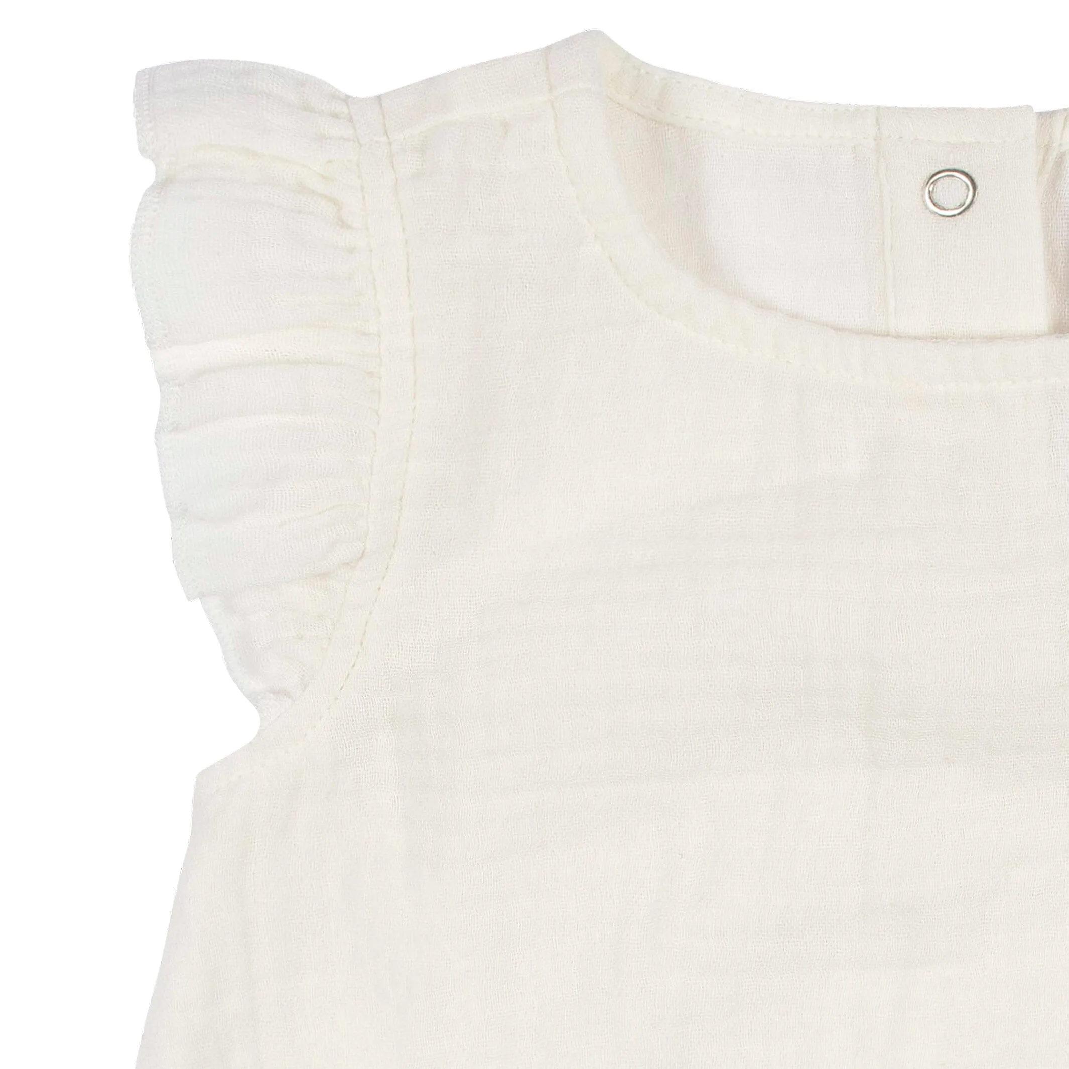 Baby Girls Ivory Gauze Bubble Romper