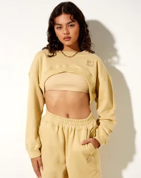 Bacel Cropped Sweatshirt in Custard M Embro Bacel Cropped Sweatshirt in Custard M Embro