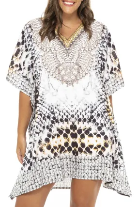 Back From Bali Womens Plus Size Print Kaftan Short Boho Tunic Dress Beach Caftan Swimsuit Cover Up Back From Bali Womens Plus Size Print Kaftan Short Boho Tunic Dress Beach Caftan Swimsuit Cover Up