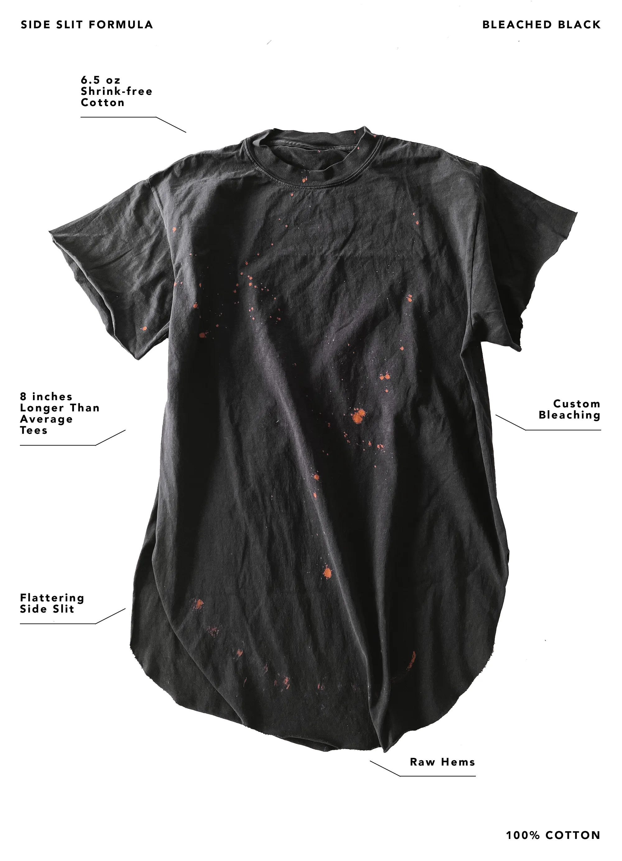 BAGGAGE FREE BLEACHED OUT SIDE SLIT TEE