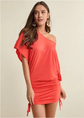 Banded Convertible Dress - Orange Banded Convertible Dress - Orange