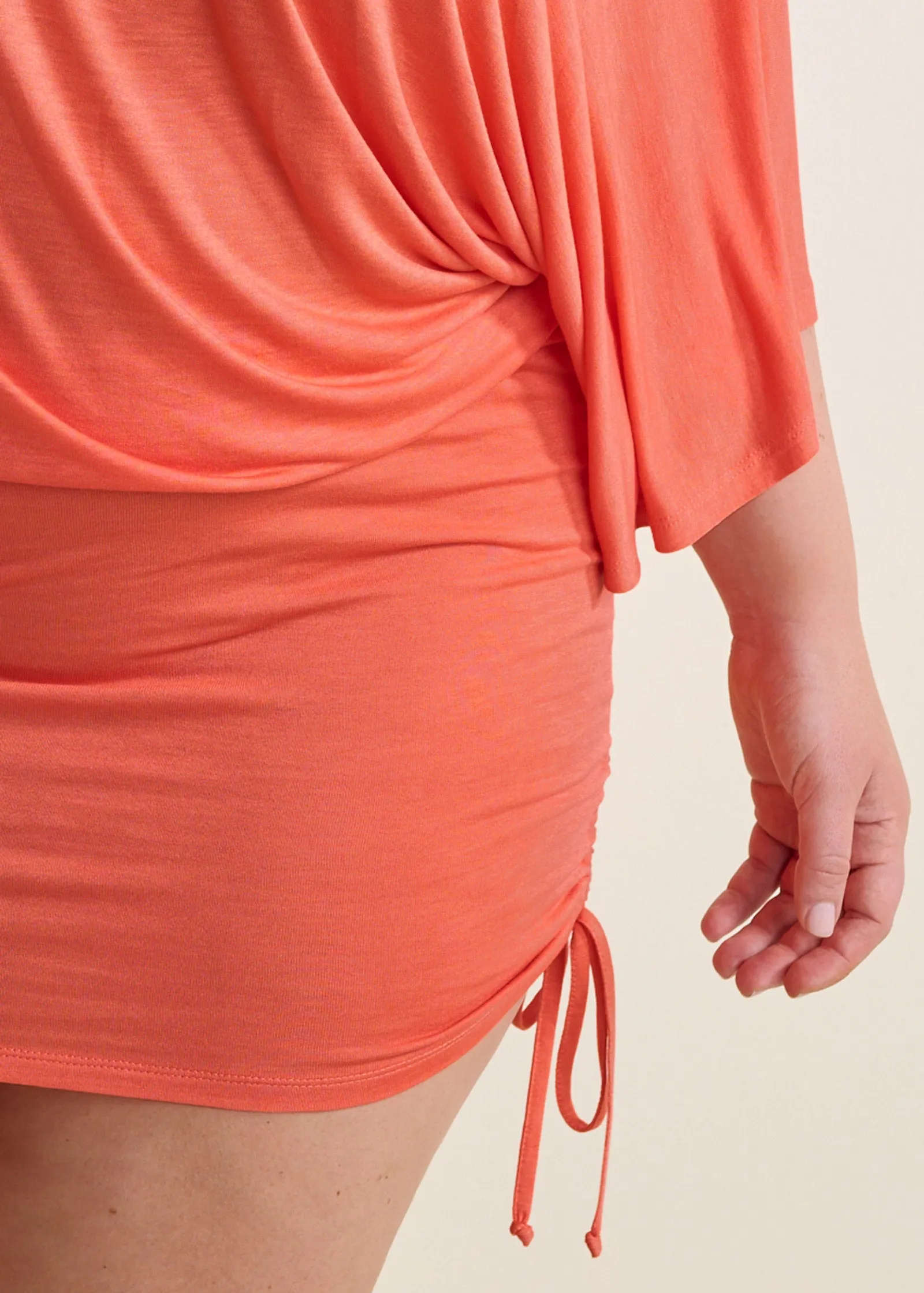 Banded Convertible Dress - Orange