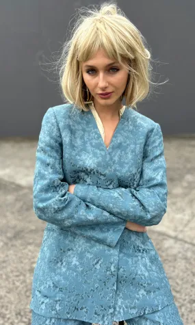 Beatrice B Gia Textured Jacket -Blue Beatrice B Gia Textured Jacket -Blue