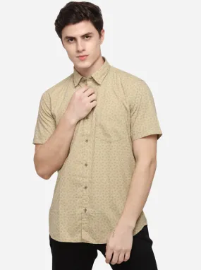 Beige Smart Fit Printed Casual Shirt | Greenfibre Beige Smart Fit Printed Casual Shirt | Greenfibre