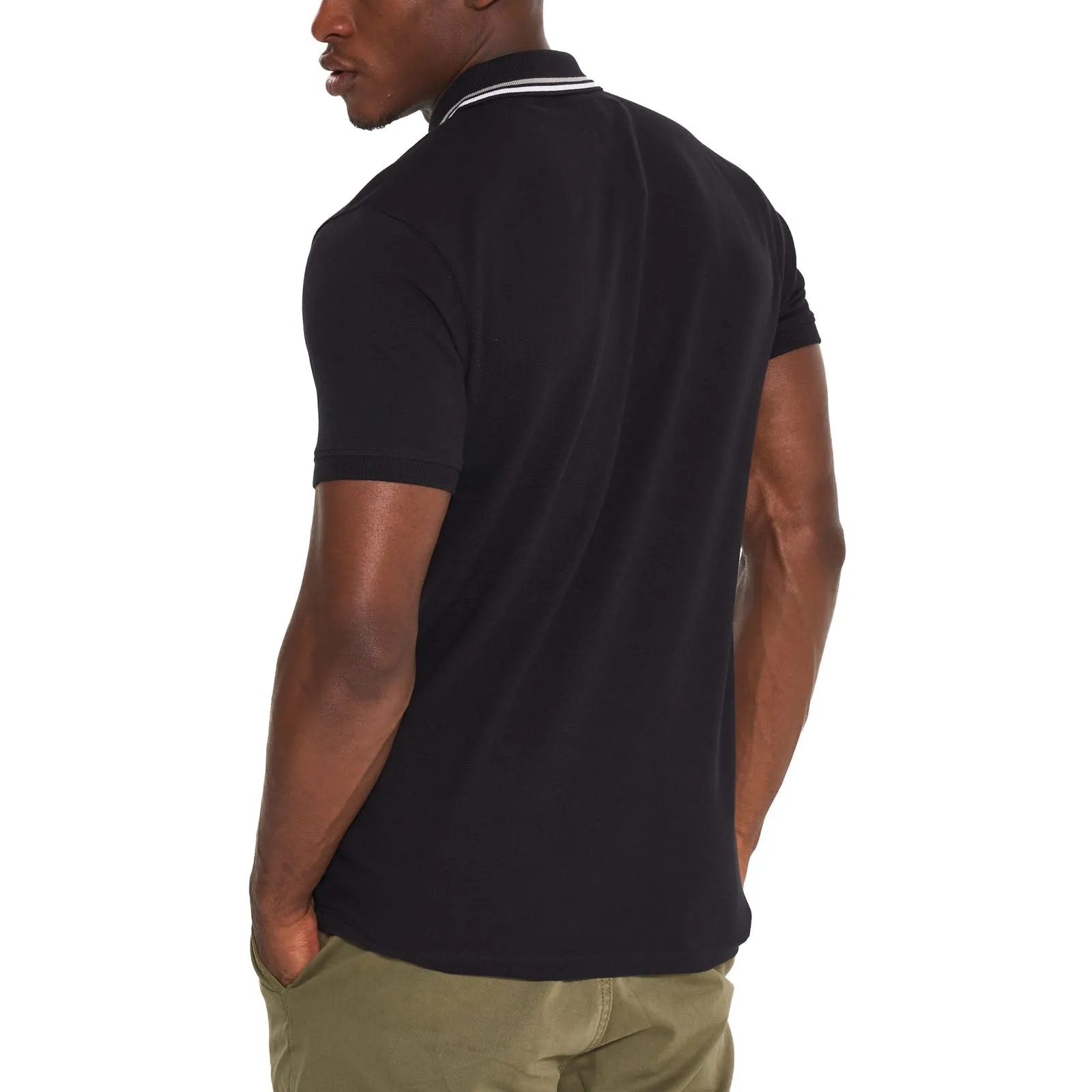 Bench Mens Gruff Twin Tipped Short Sleeve Cotton Polo Shirt