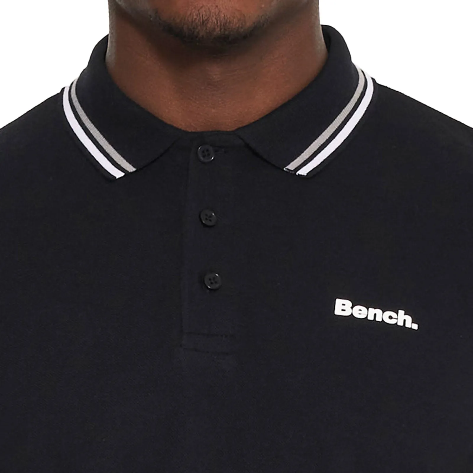 Bench Mens Gruff Twin Tipped Short Sleeve Cotton Polo Shirt