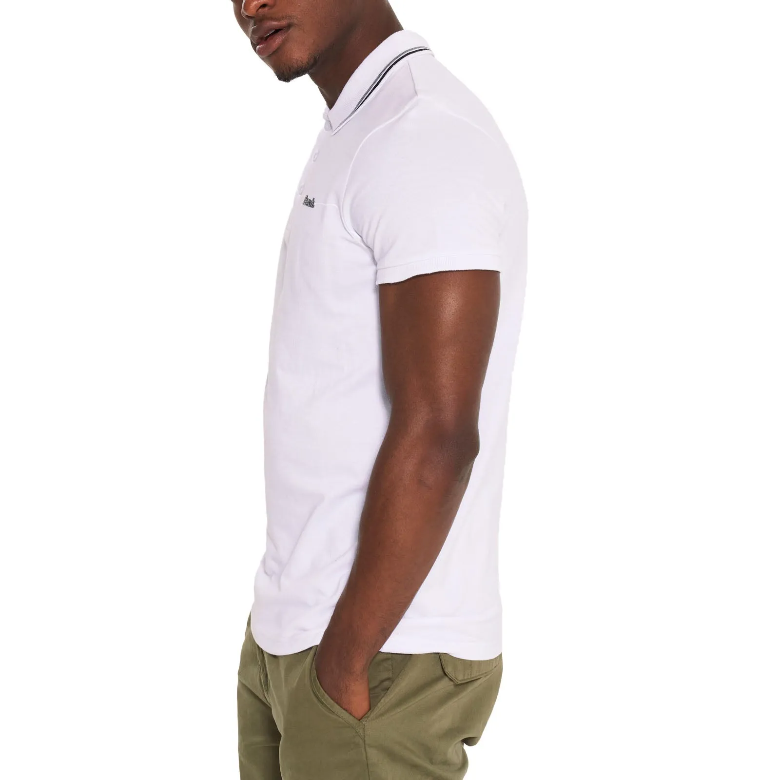 Bench Mens Gruff Twin Tipped Short Sleeve Cotton Polo Shirt