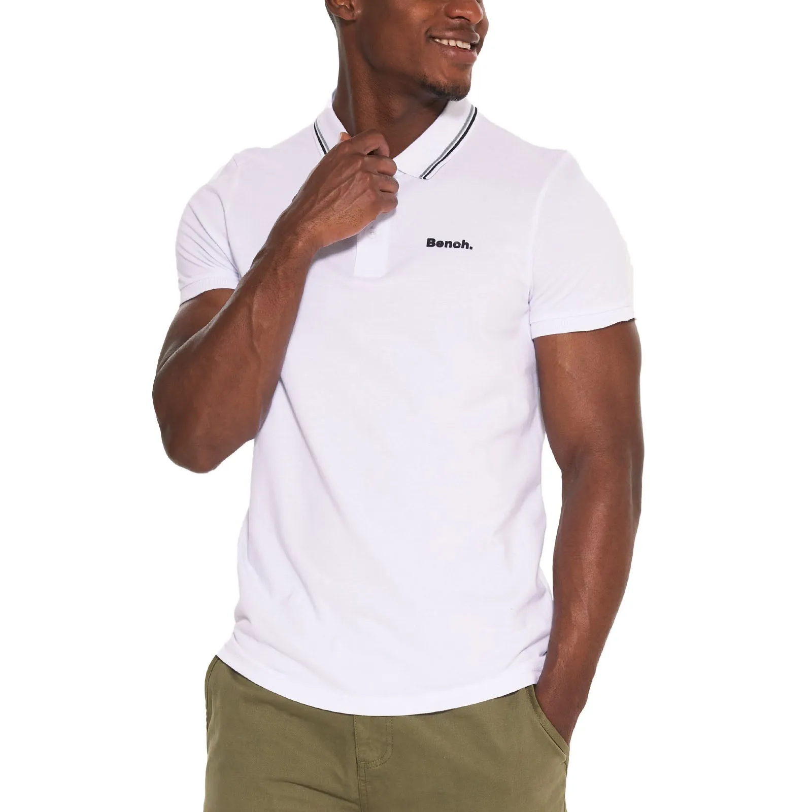 Bench Mens Gruff Twin Tipped Short Sleeve Cotton Polo Shirt