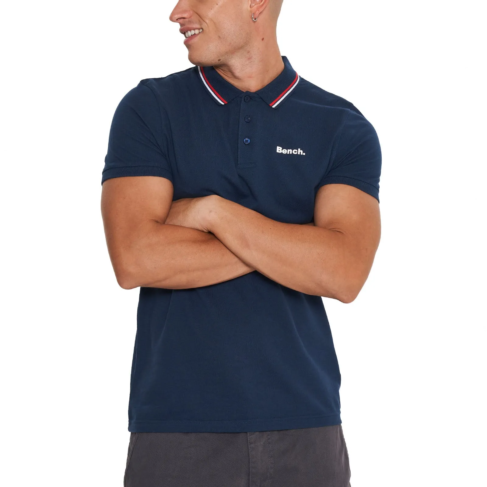 Bench Mens Gruff Twin Tipped Short Sleeve Cotton Polo Shirt