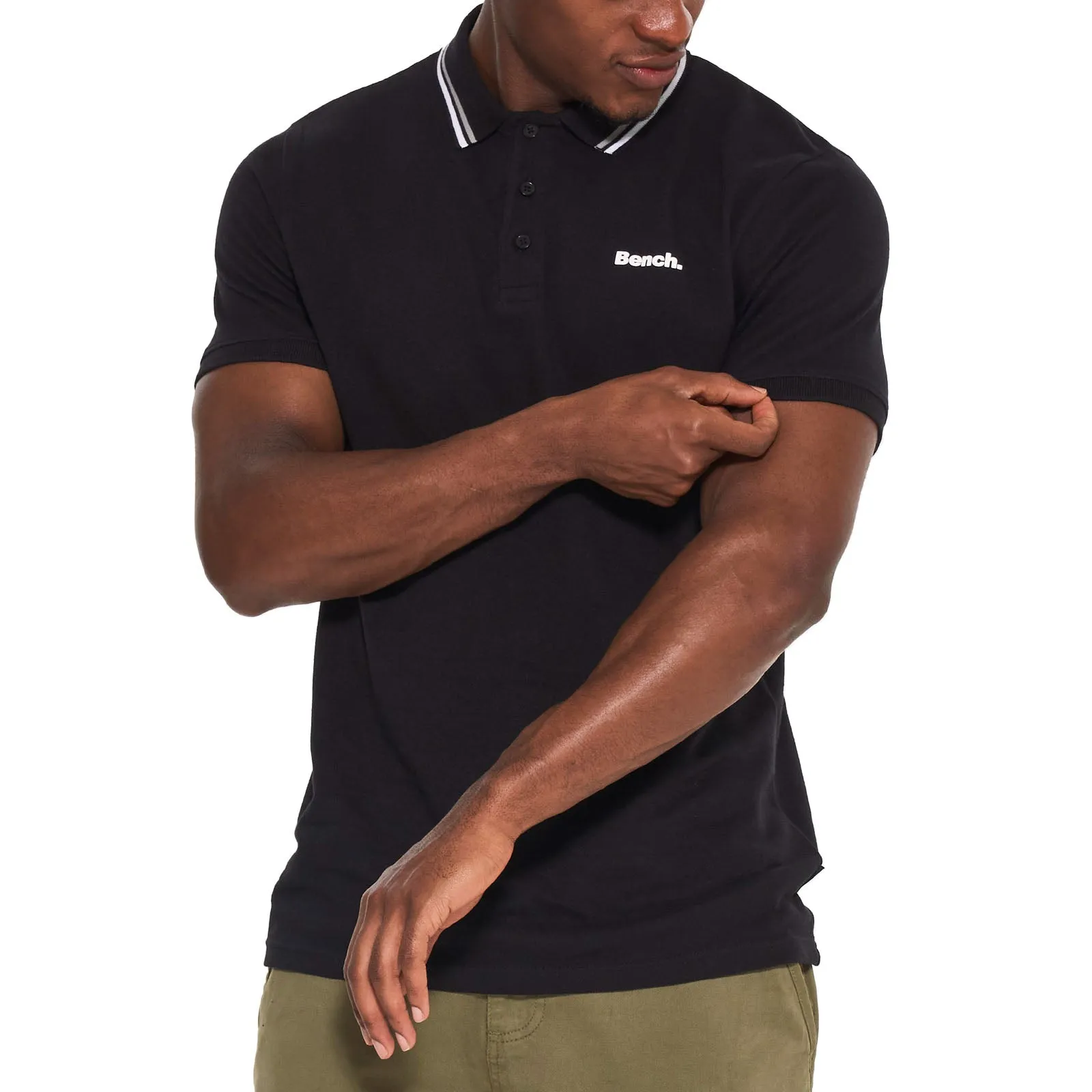 Bench Mens Gruff Twin Tipped Short Sleeve Cotton Polo Shirt