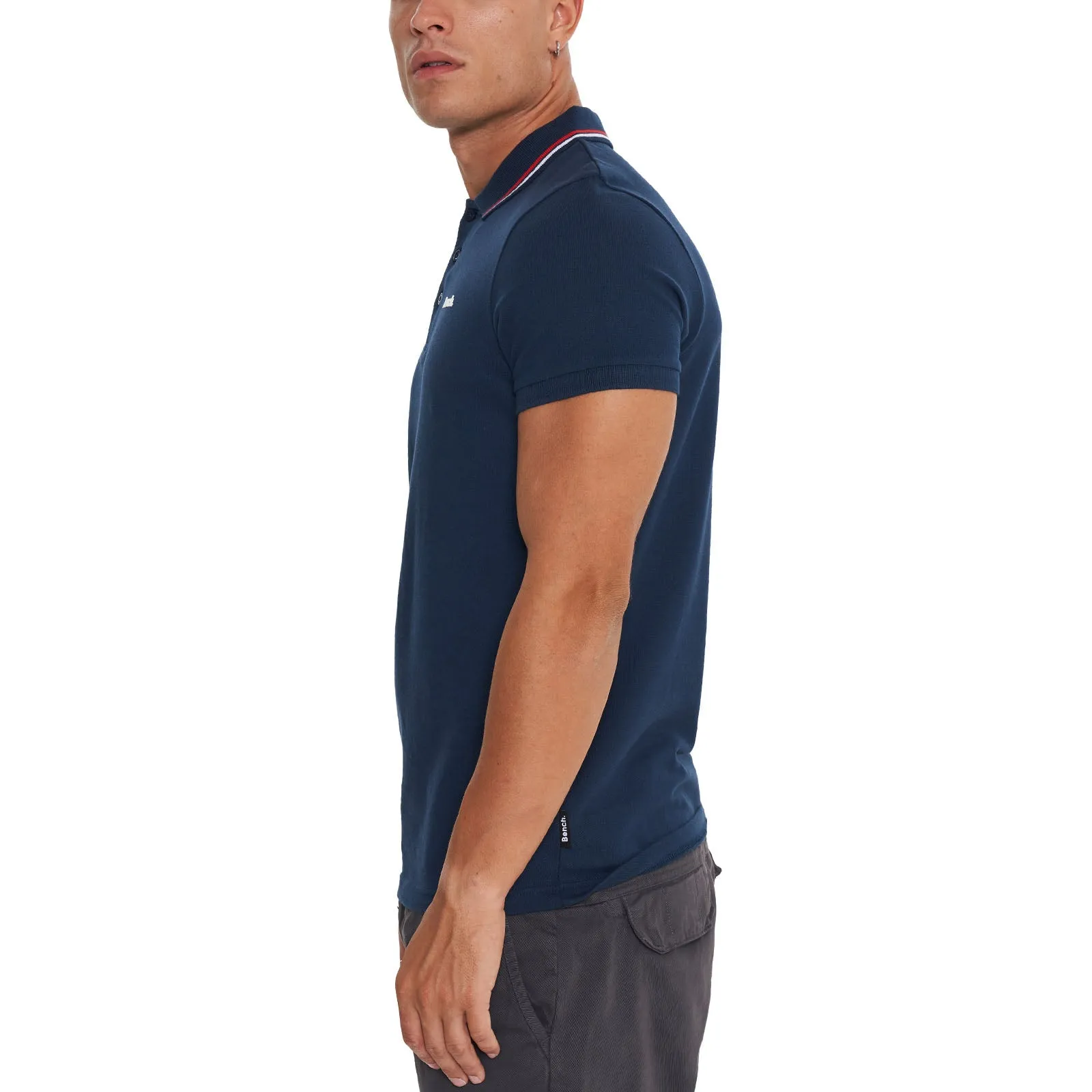 Bench Mens Gruff Twin Tipped Short Sleeve Cotton Polo Shirt