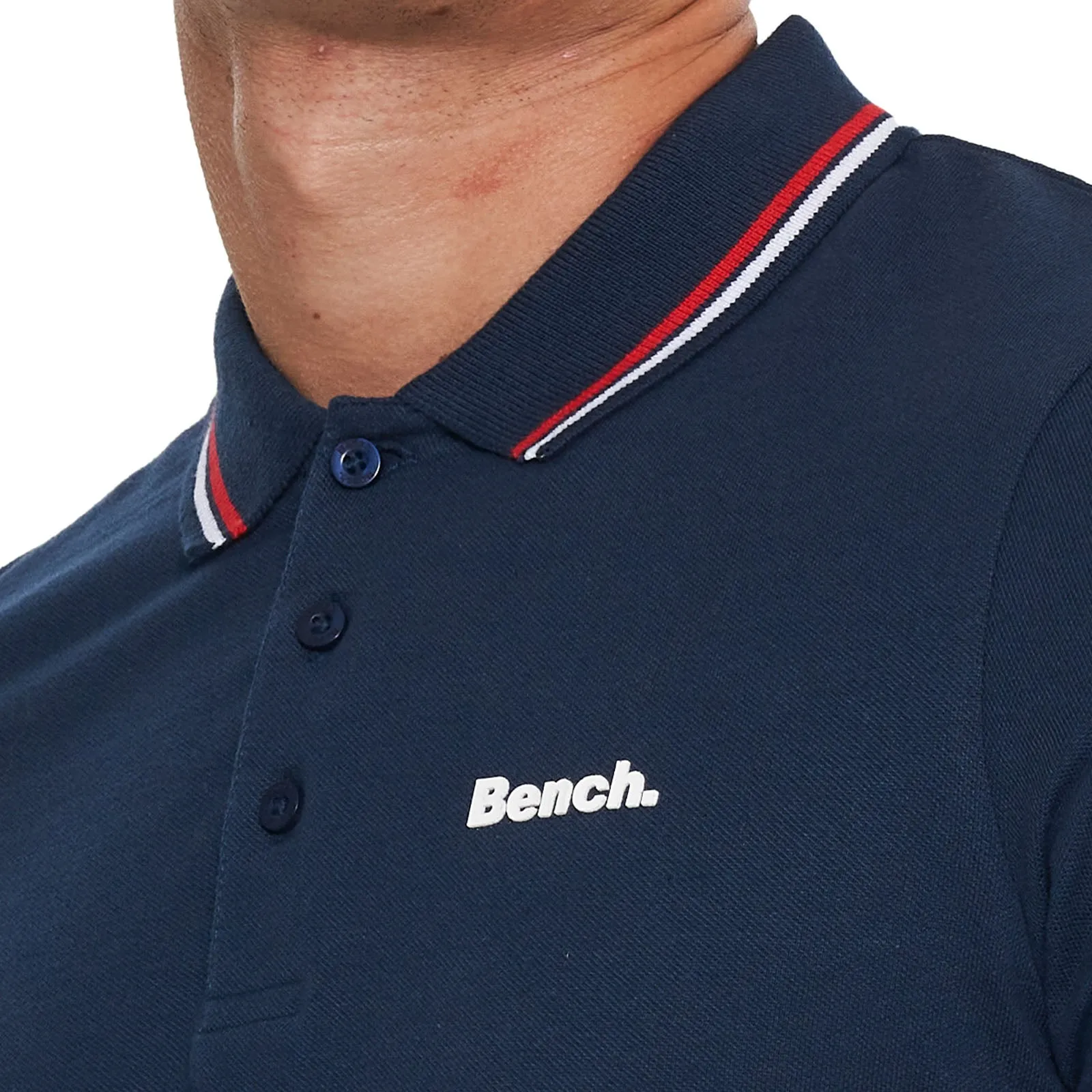 Bench Mens Gruff Twin Tipped Short Sleeve Cotton Polo Shirt