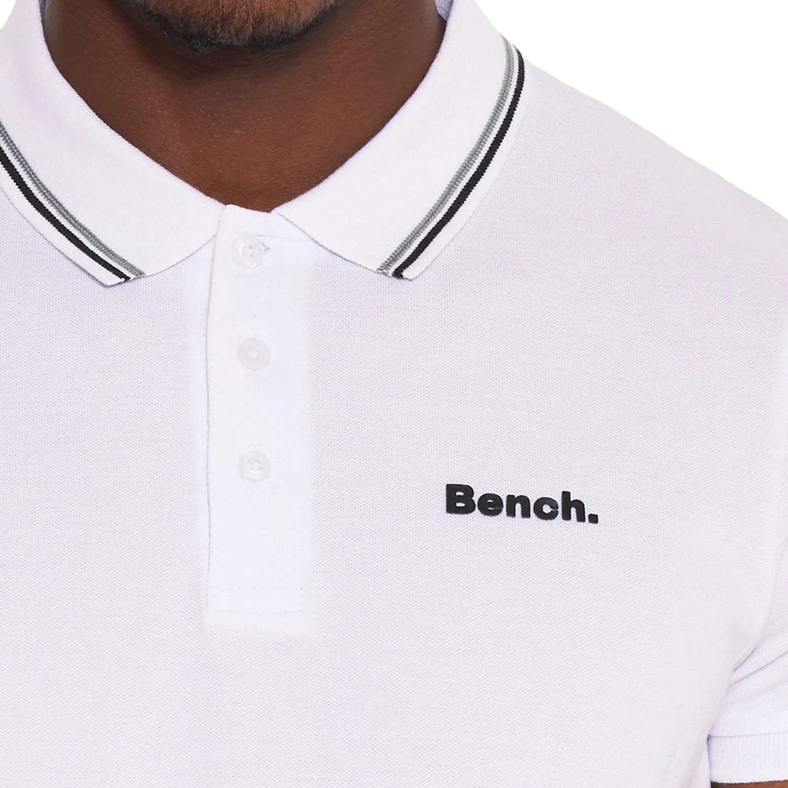 Bench Mens Gruff Twin Tipped Short Sleeve Cotton Polo Shirt