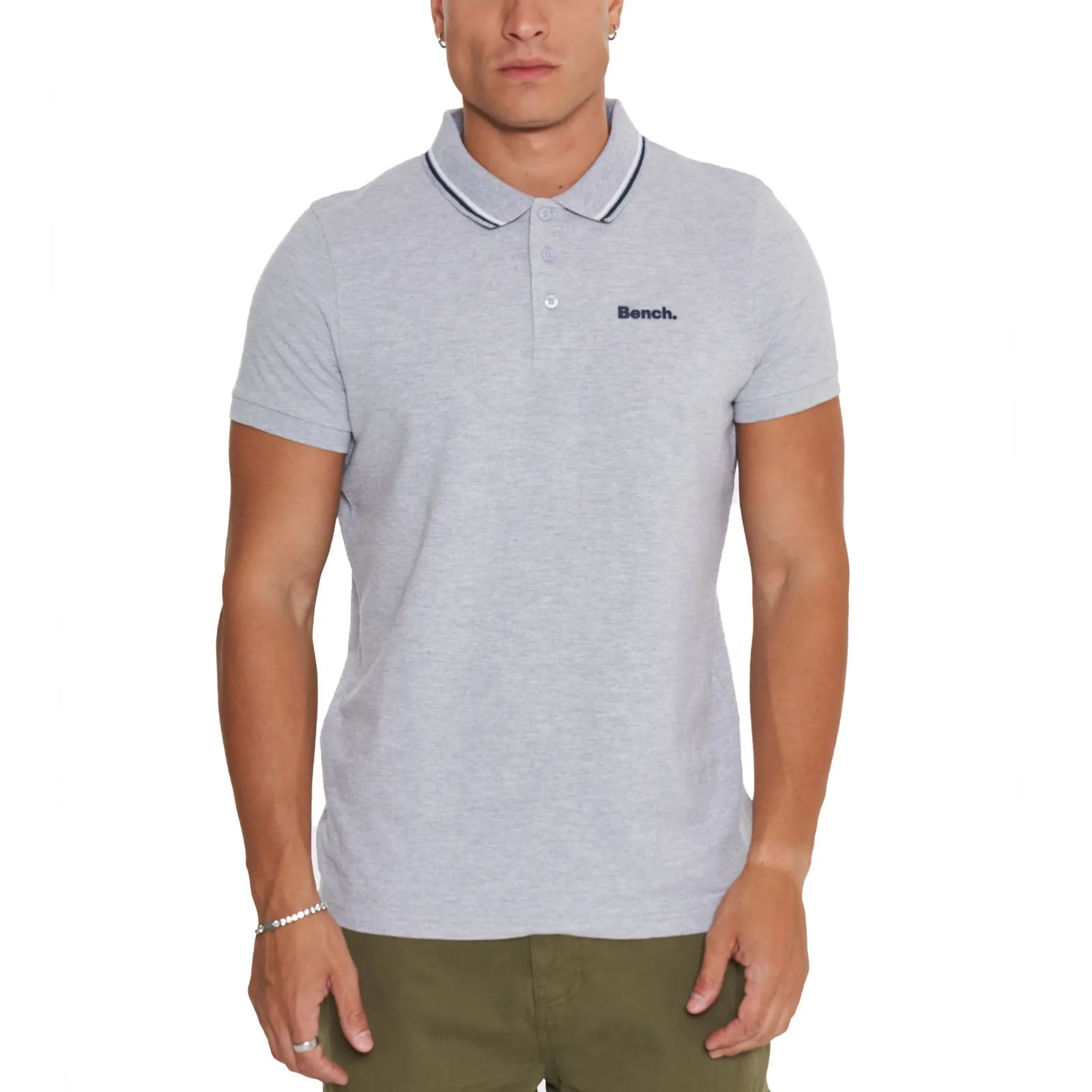 Bench Mens Gruff Twin Tipped Short Sleeve Cotton Polo Shirt