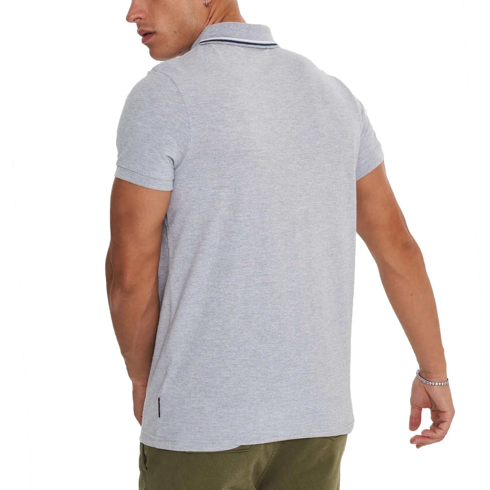 Bench Mens Gruff Twin Tipped Short Sleeve Cotton Polo Shirt