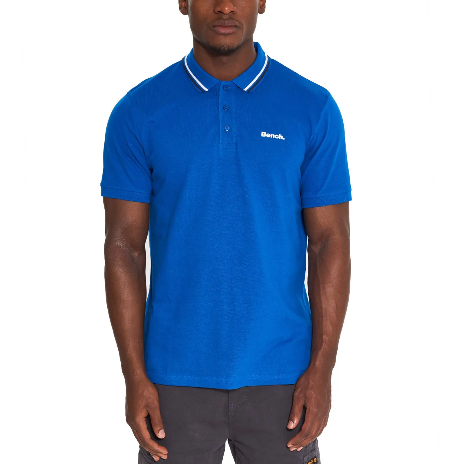Bench Mens Gruff Twin Tipped Short Sleeve Cotton Polo Shirt