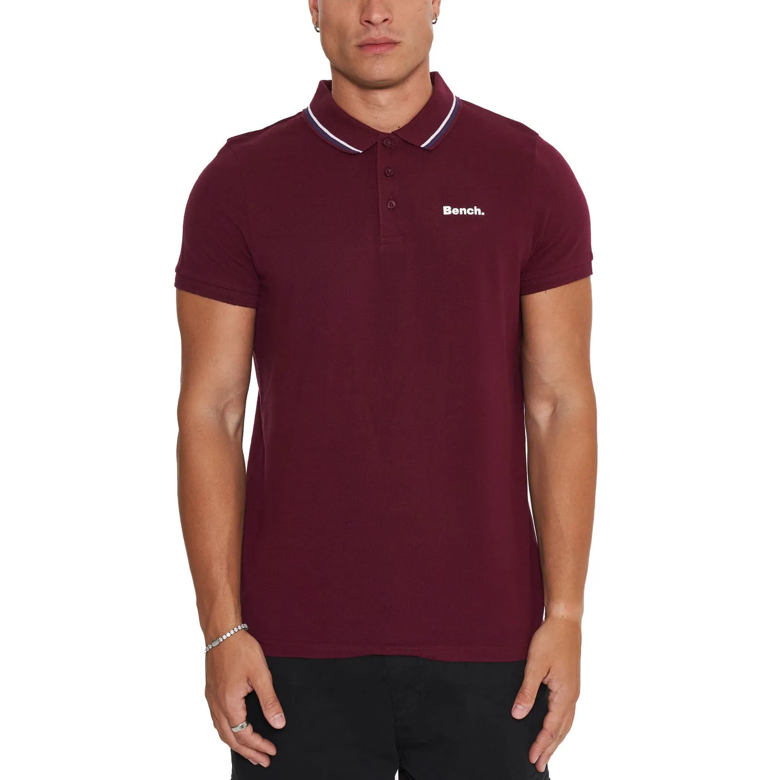 Bench Mens Gruff Twin Tipped Short Sleeve Cotton Polo Shirt